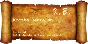 Koczka Bertalan névjegykártya