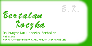 bertalan koczka business card